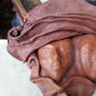 Vintage Haitian African Crafted Leather Two Face Masks Wall Hanging Art&Acirc;&nbsp;