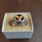 American Eagle Men's Sterling Silver Ring Genuine Black Onyx center 24K G Wings