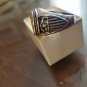 American Eagle Men's Sterling Silver Ring Genuine Black Onyx center 24K G Wings