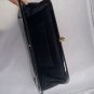 Pegi Paris Womens Black Leather Handbag With Gold Clasp