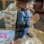 Antique Hobo Figurine Match  Holder Happy Tramp Vintage Folk Art Bum