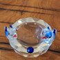 Crystal Glass Miniature Bowl with Birds Figurine 1.5"