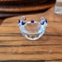 Crystal Glass Miniature Bowl with Birds Figurine 1.5"