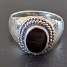 Vintage 925 Sterling Silver Black Onyx Ring Size 9