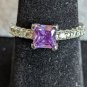 Purple Amethyst 925 Silver Ring Gift  Size 8