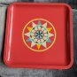 Vintage Merck Sharp Dohme Advertising tray Meprolone pink 8" x 8" Pa Dutch