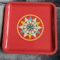 Vintage Merck Sharp Dohme Advertising tray Meprolone pink 8" x 8" Pa Dutch