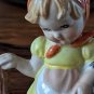 Knobler Co Ceramic Girl Sitting On A Fence With Dog Figurine