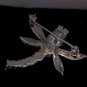 Vintage 99 Avon Crystal Dragon Fly  Silvertone Dragonfly Pin NIB
