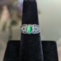 925 Silver Ring With Green Stone In Center Size 7
