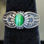 925 Silver Ring With Green Stone In Center Size 7