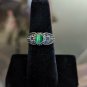 925 Silver Ring With Green Stone In Center Size 7