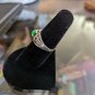 925 Silver Ring With Green Stone In Center Size 7