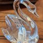 Vintage Miniature Cut Crystal Swan Figurine Beveled 2.25" Length