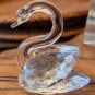 Vintage Miniature Cut Crystal Swan Figurine Beveled 2.25" Length