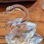 Vintage Miniature Cut Crystal Swan Figurine Beveled 2.25" Length