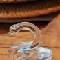 Vintage Miniature Cut Crystal Swan Figurine Beveled 2.25" Length