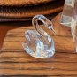 Vintage Miniature Cut Crystal Swan Figurine Beveled 2.25" Length