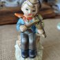 Vintage 50's Arnart Sitting Boy Playing Violin Made In Japan Hand Painted