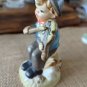 Vintage 50's Arnart Sitting Boy Playing Violin Made In Japan Hand Painted