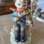 Vintage 50's Arnart Sitting Boy Playing Violin Made In Japan Hand Painted