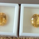 Two Loose Citrine Cut Gems Stones 17.00 Cts Total Wt 16x12mm Each Oval Shaped