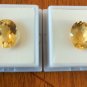 Two Loose Citrine Cut Gems Stones 17.00 Cts Total Wt 16x12mm Each Oval Shaped