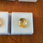Two Loose Citrine Cut Gems Stones 17.00 Cts Total Wt 16x12mm Each Oval Shaped
