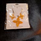 Crystal Collection Austrian Crystal Orange Crosses Set Earings Pendent