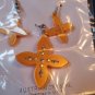 Crystal Collection Austrian Crystal Orange Crosses Set Earings Pendent