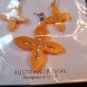 Crystal Collection Austrian Crystal Orange Crosses Set Earings Pendent