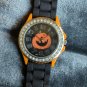 Geneva Platinum Pumpkin Face Watch