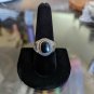 925 Silver Ring With Black Stone Oval Shaped Stone Size 10