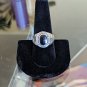 925 Silver Ring With Black Stone Oval Shaped Stone Size 10