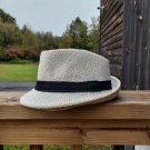 Cattani Straw Fedora Style White Hat