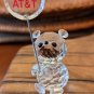 Signed Zoo Crystal Bear miniature Figurine Holding I Love AT&T Sign  1" x 2"