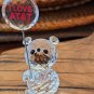 Signed Zoo Crystal Bear miniature Figurine Holding I Love AT&T Sign  1" x 2"