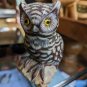 Vintage Asian Beautiful Stone Owl On Perch