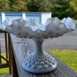 Vintage White Hobnail Milk Glass Footed Compote plate