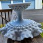 Vintage White Hobnail Milk Glass Footed Compote plate