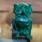 Vintage Hand Carved Two Inches Malachite Owl Figurine