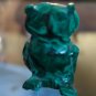 Vintage Hand Carved Two Inches Malachite Owl Figurine