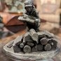 International Pewter Man Pilling Wood Logs Figurine