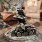International Pewter Man Pilling Wood Logs Figurine