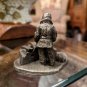 International Pewter Man Pilling Wood Logs Figurine