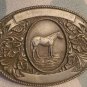 Vtg WESTERN PROD CO 1974 Silver Toned Engraved Belt Buckle W/Horse