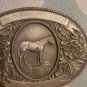 Vtg WESTERN PROD CO 1974 Silver Toned Engraved Belt Buckle W/Horse