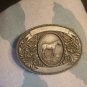 Vtg WESTERN PROD CO 1974 Silver Toned Engraved Belt Buckle W/Horse