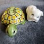 Miniature Porcelain Animal Figurines Turtle And Piglet