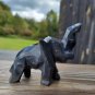 Vintage Dark Grey Marbel Elephant figurine Made In Mexico